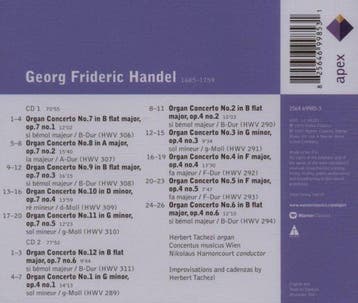 Nikolaus Harnoncourt - Handel : Organ Concertos(Apex) (CD), Verzenden, Nieuw in verpakking
