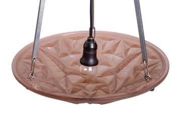 Art Deco Glas Schaal, Art Deco Hanglamp, Ophalen of Verzenden, Gebruikt, Glas, Vintage Design