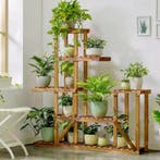 6-laags Houten Plantenstandaard – Plantenrek Grenenhout, Verzenden, Nieuw, Hout, Balkon