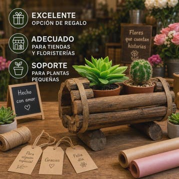 Rustieke Houten Plantenbak voor Succulenten & Cactussen - Ha, Verzenden, Nieuw