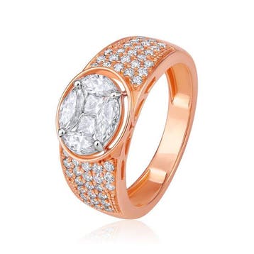 Ring - 18 karaat Roségoud - 1.05ct. tw. Diamant (Natuurlijk), Nieuw