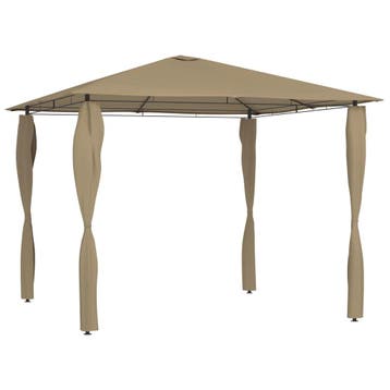 vidaXL Prieel met paalhoezen 160 g/m² 3x3x2,6 m taupe, Verzenden, Nieuw