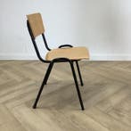 kantinestoel / stapelstoel zithoogte 46 cm, beuken - zwart, Huis en Inrichting, Gebruikt, Zwart, Ophalen of Verzenden, Eén