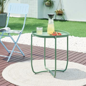 Tuintafel Sandefjord bijzettafel metaal 53x46x46cm groen [en, Verzenden, Nieuw