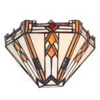 Tiffany wandlamp – Geometrisch Art Deco – B 25 × H 14 cm, Verzenden, Nieuw