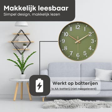 Tyme Wandklok - Goed leesbaar - Stille 30cm Wand Klok Modern, Ophalen of Verzenden, Nieuw