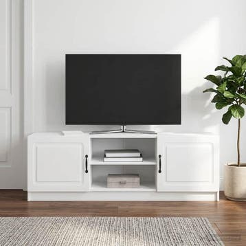 vidaXL TV-kast Hoogglans Wit 150 x 31 x 47 cm Bewerkt hout, Minder dan 50 cm, Verzenden, Nieuw, Minder dan 100 cm