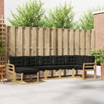 vidaXL Buiten bankenset met kussen 7 pcs Wit en zwart, Verzenden, Nieuw