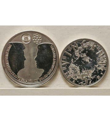 Nederland. 5 Euro / 10 Euro 2002/2003 Huwelijksmunt + Van