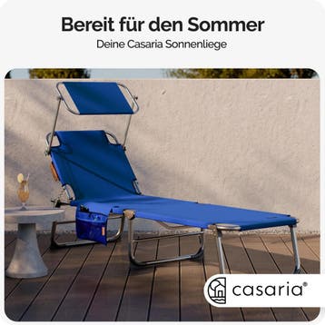 Ligbed Ibiza Blauw 190x59x29cm Alu Zonnescherm (Stoelen), Verzenden, Nieuw