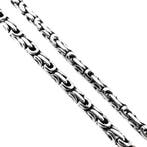 Zilveren fantasieschakel ketting, Sieraden, Tassen en Uiterlijk, Kettingen, Ophalen of Verzenden, Gebruikt, Overige kleuren, Zilver