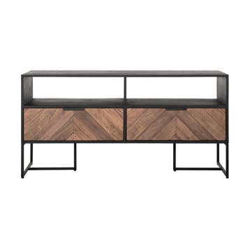 *WOONWINKEL* DTP Home Criss Cross Tv-meubel Zwart Visgraat, Verzenden, Nieuw