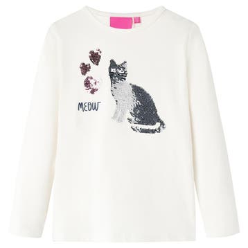 vidaXL Kindershirt met lange mouwen 104 ecru, Verzenden, Nieuw