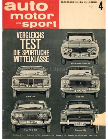 1963 DAS AUTO MOTOR UND SPORT MAGAZINE 04 DUITS, Nieuw, Author