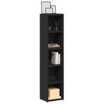 vidaXL Cd-kasten 2 st 21x16x93,5 spaanplaat zwart, Huis en Inrichting, Woonaccessoires | Cd- en Dvd-rekken, Verzenden, Nieuw