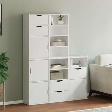 vidaXL Bijzetkasten 5 st ODDA 40x24x79 cm massief grenenhout, Verzenden, Nieuw, Grenenhout