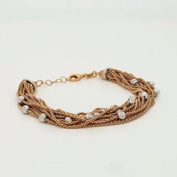 Armband - 18 karaat Roségoud, Witgoud, Sieraden, Tassen en Uiterlijk, Armbanden, Nieuw