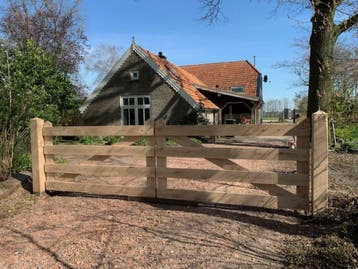 Eiken Landhek, Tuin en Terras, Ophalen of Verzenden, Nieuw, Hout, Tuinhek