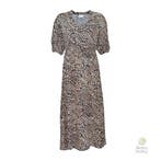 Due Amanti • midi jurk luipaard • 1 (36), Kleding | Dames, Jurken, Bruin, Verzenden, Nieuw, Maat 36 (S)