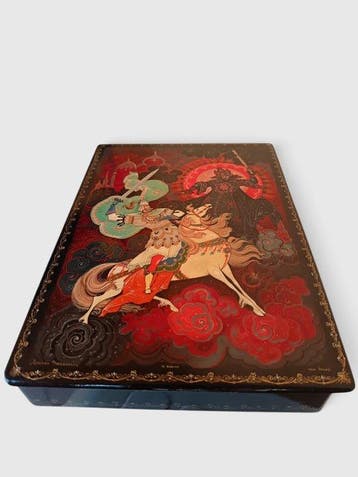 Doos - Papier-maché, Antiek en Kunst, Curiosa en Brocante