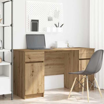 vidaXL Bureau artisanaal eikenkleurig Bewerkt hout 140 x 49, Huis en Inrichting, Bureaus, Verzenden, Nieuw