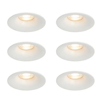 Set van 6 inbouwspots wit GU10 50mm - Gijs, Verzenden, Nieuw, Modern