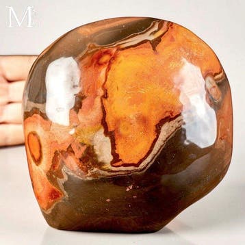 Vrije-vormige polychroom jaspis met vurig oranje en