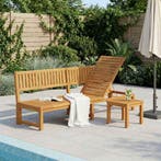 vidaXL Ligstoel Olie naturel 200 x 57 x 75cm Massief, Verzenden, Nieuw