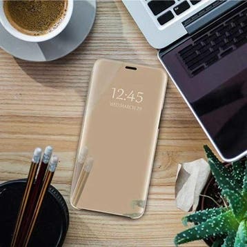 Oppo Find X2 Pro Smart Spiegel Flip Case Cover Hoesje Goud, Verzenden, Nieuw
