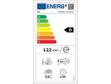 AEG TR89P54B - Wasdroger Warmtepompdroger - 9 kg -, Verzenden, Zo goed als nieuw