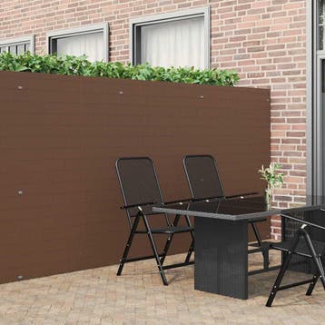 vidaXL Tuinhek Dubbelzijdig Bruin 1,8x3 m PVC, Verzenden, Nieuw, Kunststof