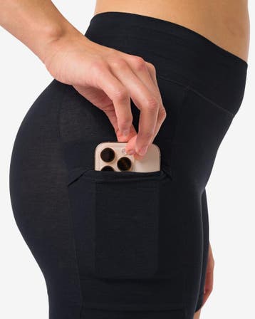 HEMA Damesbikershort real lasting cotton zwart, Verzenden