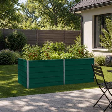 vidaXL Verhoogd Tuinbed Groen 160 x 80 x 55 cm koudgewalst, Verzenden, Nieuw, Metaal, 60 tot 100 cm