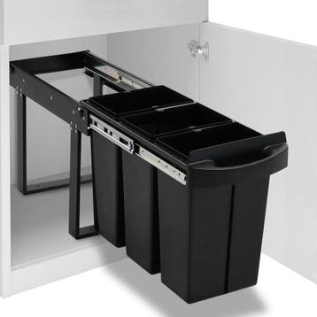 vidaXL Inbouwprullenbak uittrekbaar soft-close 36 L, Huis en Inrichting, Woonaccessoires | Prullenbakken, Verzenden, Nieuw