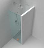 Douchedeur 80 x 200 cm helder glas / chroom met deurknop, Ophalen of Verzenden, Nieuw, Chroom, Bad