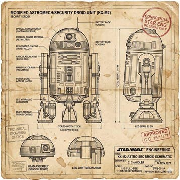 I_KONIQ - Confidential Draft star wars droid R2D2, Verzamelen, Nieuw