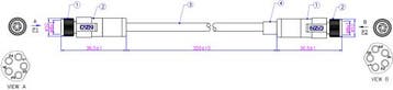 CAN-Kabel ACES M8 female 5pin naar M8 female 5 pin 0,35 met, Ophalen of Verzenden, Nieuw