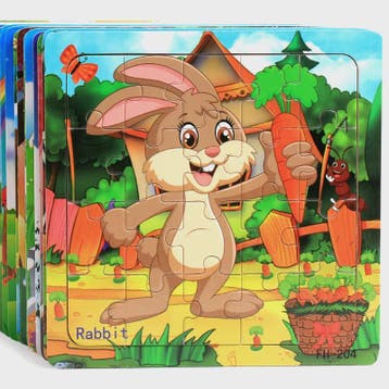 Houten 3D Puzzel Set - 20 Stuks - Dieren & Voertuigen - Educ, Verzenden, Nieuw