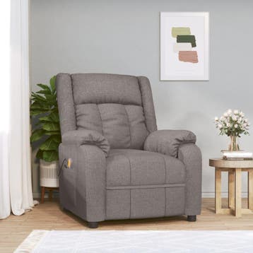 vidaXL Massagestoel stof taupe, Verzenden, Nieuw