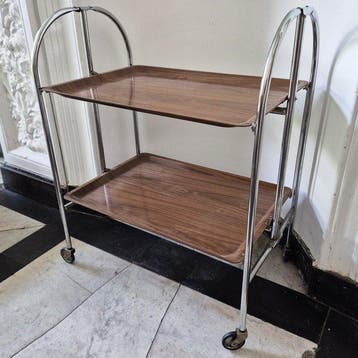 Serveerwagen - Metaal, Plastic - Vintage opvouwbare