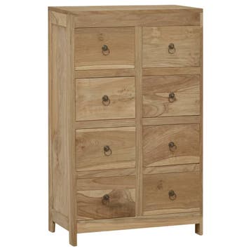 vidaXL Ladekast 55x30x90 cm massief teakhout, Verzenden, Nieuw