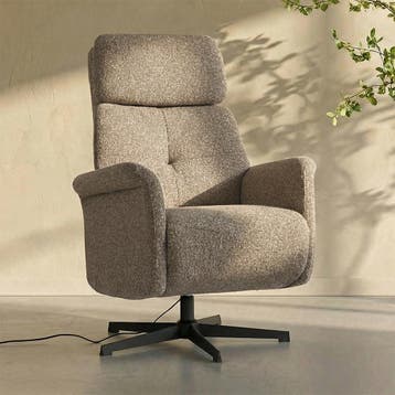 *WOONWINKEL* Relaxfauteuil Elektrisch Taupe Stof, Verzenden, Nieuw, Stof