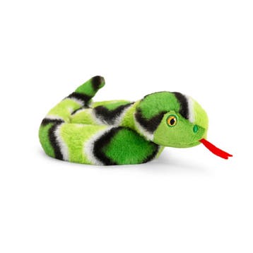 Pluche slang knuffel - groen - 65 cm - opgerold - reptiel, Verzenden, Nieuw