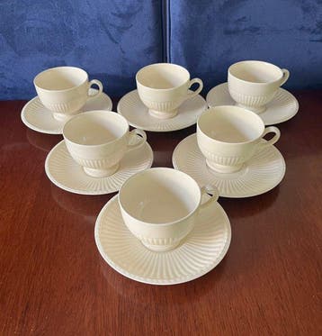 Wedgwood - Koffie- en theeservies (12) - Edme - Aardewerk -
