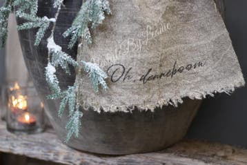 Shabby linnen doek Oh, dennenboom, Huis en Inrichting, Woonaccessoires | Overige, Ophalen of Verzenden, Nieuw