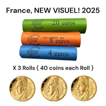Frankrijk. 10 Cents, 20 Cents, 50 Cents 2025 Nouveaux