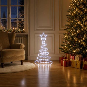 vidaXL Led-kerstboomsilhouet LOVIISA 100 LEDs Koel wit 51 x, Diversen, Verzenden, Nieuw