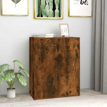 vidaXL Dressoir 60x30x75 cm bewerkt hout gerookt, Verzenden, Nieuw, 50 tot 100 cm, 25 tot 50 cm