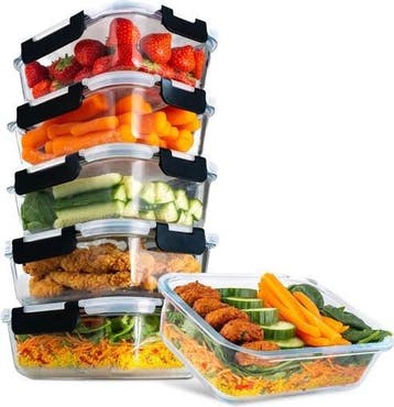Vershoudbakjes Glas - 6 stuks - Meal Prep Bakjes - Diepvries, Verzenden, Zo goed als nieuw, Geschikt voor vriezer
