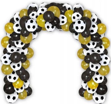 Ballonboog pakket Voetbal goud, zwart en wit, Verzenden, Nieuw, Overige typen